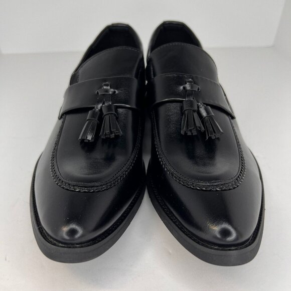 Classic Comfort Mens Black Pointed Toe Tasseled Slip On Size 11.5 Loafers main image 8